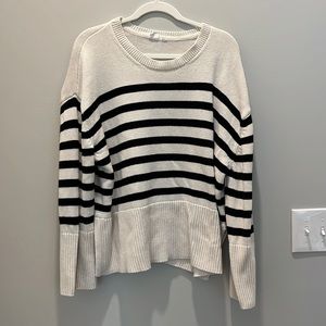 Striped Split Hem Sweater
